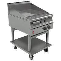 falcon dominator plus 600mm wide half ribbed griddle on mobile stand n ...