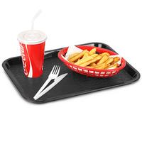 fast food tray small black 10 x 14inch pack of 12
