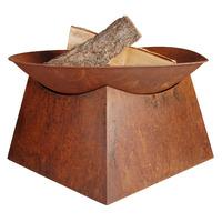 Fallen Fruits Round Metal Fire Bowl on Stand