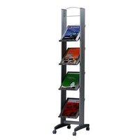 fast paper single sided mobile literature display with 4 metal shelves ...