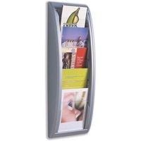 fast paper a5 wall mounted literature holder with 5 pockets silver