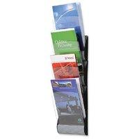 Fast Paper Wall-Mounted Display with 4 A4 Pockets (Black/Grey)