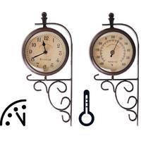 Fallen Fruits Clock And Thermometer On Standing Bracket