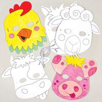 farm animal colour in masks pack of 30
