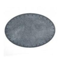 Faded Denim Oval Iron On Patches Grey