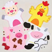 farm animal hand puppet sewing kits pack of 5