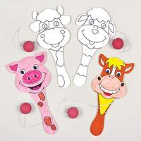 Farm Animal Colour-in Biff Bats (Pack of 4)