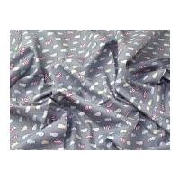 Fancy Pigs Print Cotton Poplin Dress Fabric Grey