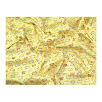 Fancy Pigs Print Cotton Poplin Dress Fabric Yellow