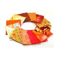 fat quarters cotton quilting fabric assorted orange