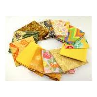 Fat Quarters Cotton Quilting Fabric Assorted Yellow