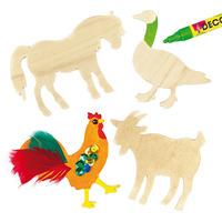 Farm Animal Wooden Shapes (Pack of 8)