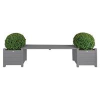 Fallen Fruits Set of 2 Benches with Planters in Grey