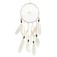 Fair Trade White Feather Dreamcatcher - 16cm