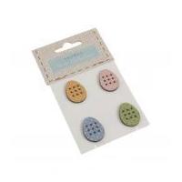 Fabric Covered Wooden Buttons Egg