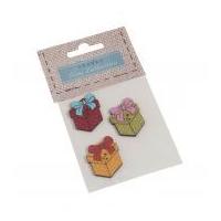 Fabric Covered Wooden Buttons Presents