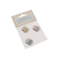 Fabric Covered Wooden Buttons Spools