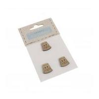 Fabric Covered Wooden Buttons Thimbles