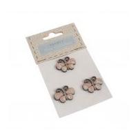 Fabric Covered Wooden Buttons Butterfly