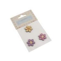 fabric covered wooden buttons flower