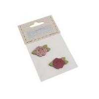Fabric Covered Wooden Buttons Rose
