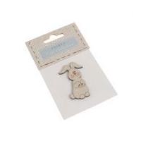 Fabric Covered Wooden Buttons Bunny