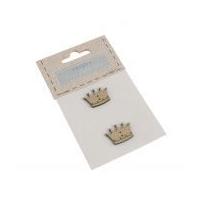 Fabric Covered Wooden Buttons Crown