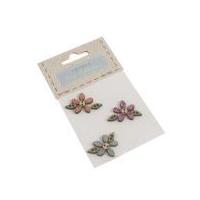 Fabric Covered Wooden Buttons Flower