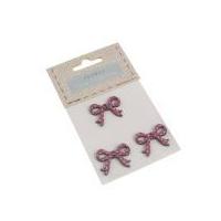 Fabric Covered Wooden Buttons Bows