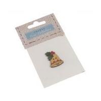 Fabric Covered Wooden Buttons Bell