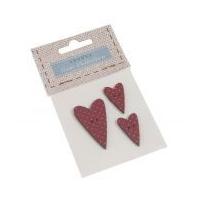 fabric covered wooden buttons hearts