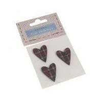 fabric covered wooden buttons hearts