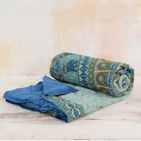 Fairtrade Cotton Voile Elephant Print Quilt - 250 x 250cm