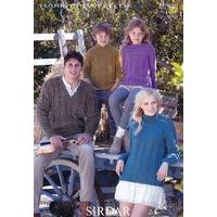 Family S.U.N, V Neck, Wrap Neck and Round Neck Sweaters in Sirdar Harrap Tweed DK (7396)