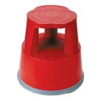 Facilities Mobile Lightweight Plastic Step Stool Red 266114