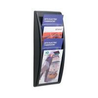 Fast Paper Wall-Mounted Literature Holder with 4 x A4 Pockets Black