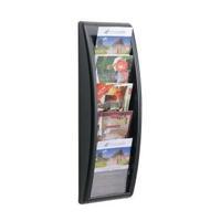 Fast Paper A5 Wall-Mounted Literature Holder with 5 Pockets Black