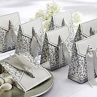 Favor Box With Silver Ribbon (Set of 12)