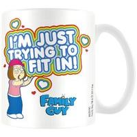 family guy trying to fit in ceramic mug multi colour