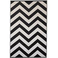 FAB HAB LAGUNA OUTDOOR RUG in Black & White Chevron