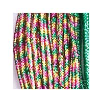 Fancy Metallic Thread 5m Card - Cerise/Green/Gold