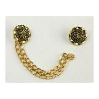 fancy cloak chain button clothing fastener gold