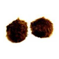 Faux Fur BonPom Pompoms Dark Brown