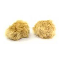 Faux Fur BonPom Pompoms Beige