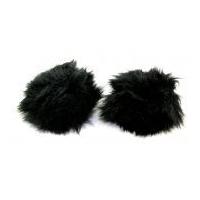 Faux Fur BonPom Pompoms Black