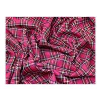 Falkirk Plaid Check Polyester Tartan Suiting Dress Fabric Cerise Pink