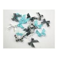 Fantasia Colour Co-ordinating Ribbon Bows Turquoise Musical