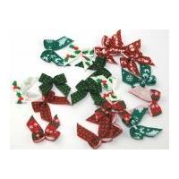 Fantasia Colour Co-ordinating Ribbon Bows Happy Christmas