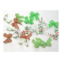 Fantasia Colour Co-ordinating Ribbon Bows Christmas Green