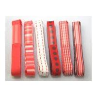 Fantasia Colour Co-ordinating Ribbon Bundles Lollipop Red